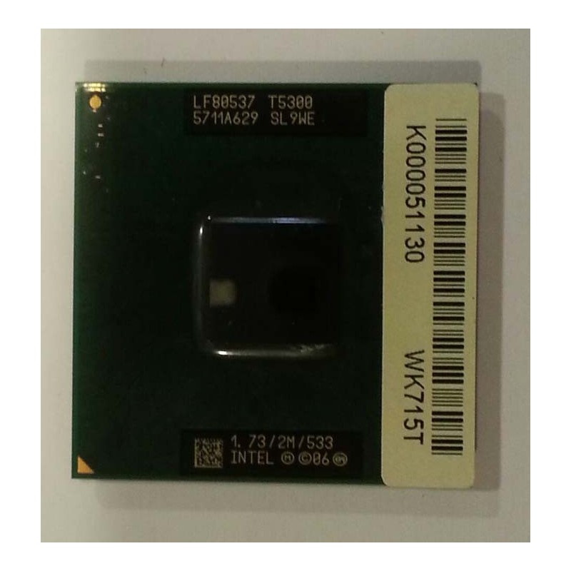 Intel Core 2 Duo Processor T5300
2M Cache, 1.73 GHz, 533 MHz FSB p...
