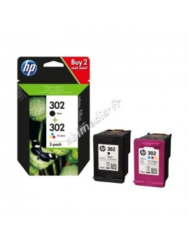 Pack de 2 cartouches d'encre noire/couleurs HP 302 - ABIMEDIA